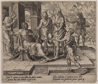 TvB G 1175
<br/>
Job ontvangt het slechte nieuws van zijn rampspoed
<br/>
<em>Muller, Harmen Jansz. (ca.1538/39-1617)</em>